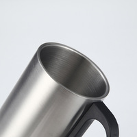 Mug de voyage en acier inoxydable 304 à double paroi avec poignée, personnalisable avec logo, 220/300/500 ml, pour le camping