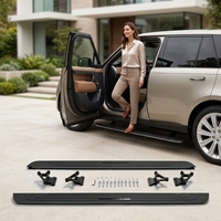 Marchepieds latéraux rétractables en alliage d'aluminium noir pour Range Rover Vogue, marchepieds sportifs, imperméables, anti-poussière, style luxueux, nouveau modèle