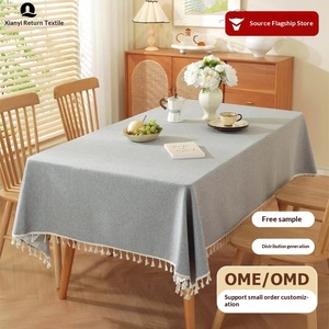 <span class=keywords><strong>Nappe</strong></span> en lin blanc brumeux, sans lavage, résistante à l'huile et à l'eau, pour cuisine, salle à manger, maison, vente en gros - Product Image 2