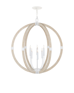 Lustre Suspendu Style Rustique Vintage Moderne Designer, Lampe Lanterne pour Villa, Salon, Restaurant, en Bois Grainé et Grès <span class=keywords><strong>Bastian</strong></span>, Forme Orbe - Product Image 2