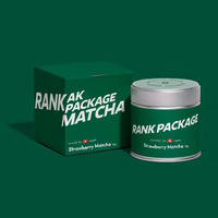 Boîte en métal vide personnalisée pour thé vert matcha, qualité alimentaire, avec étiquette autocollante, emballage matcha, rangement portable pour thé