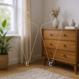 Collar con Colgante Angelina C, Acero Inoxidable, Chapado en Oro, Joyería de Moda Unisex, Cadena Moderna, Accesorio - Product Image 2