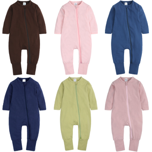 Combinaison en tricot de fibre de bambou personnalisée pour nouveau-nés et tout-petits, vêtements d'été pour la climatisation, fermeture éclair, <span class=keywords><strong>pyjama</strong></span> pour tout-petits - Product Image 4