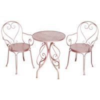 Ensemble trois pièces de luxe léger en fer forgé pour table et chaises d'extérieur, canapé de jardin, balcon ou intérieur, idéal pour salon de thé