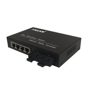 Tincam 20km dài khoảng cách mạng chuyển đổi 2 * SC + 4 * <span class=keywords><strong>RJ45</strong></span> cổng duy nhất chế độ sợi kép phương tiện truyền thông chuyển đổi sợi quang cho IP Camera - Product Image 3