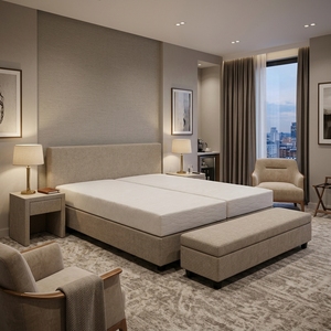 Set di Mobili per Camera da Letto di Lusso in Tessuto, Letto King Size Trapuntato a Diamante, Comodino, Panca Finale del Letto <span class=keywords><strong>e</strong></span> Poltrona Coordinata per Soggiorno - Product Image 6
