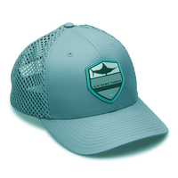 Personalizado pesca con mosca suave malla transpirable Golf Polo PVC parche pescado hombres gorras deportivas