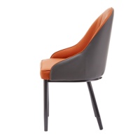 Chaise de salle à manger en acier inoxydable avec revêtement en cuir, design durable et léger, style moderne pour la maison, le bureau, la salle à manger et l'extérieur