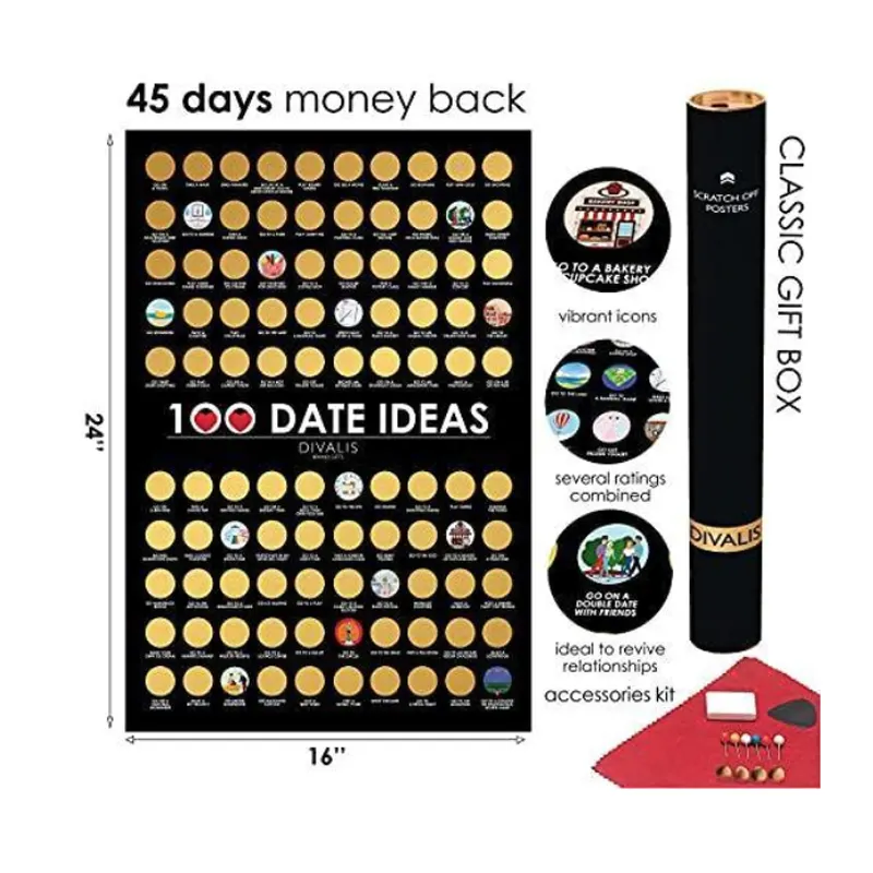 2022 Luxury cheap scratch off posters 100 movies custom gift