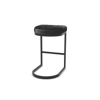 Tabouret de bar en velours au design moderne avec base arquée en métal noir, siège confortable pour bar à domicile, comptoir de cuisine, îlot de cuisine