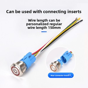 Small <strong>Metal</strong> <strong>Button</strong> Switch Brass 8-30mm Self-Locking Reset Light IP53 2NO2NC Combination Max. 10A for Power Supply Applications - Product Image 3