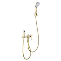 Système de douche mural WEIHAO en laiton brossé doré non revêtu, avec douchette à main et pulvérisateur de bidet, ensemble combiné