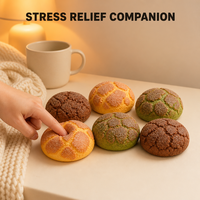 Jouet Squishy Bun Split Top à remontée lente, motif croix dorée, mignon, anti-stress, décoration de bureau, cadeau