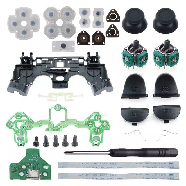 Replacement Parts Kit for Pro Slim Controller 3D Joysticks Thumb Sticks L1 R1 L2 R2 for Buttons Silicone 1 Year Warranty