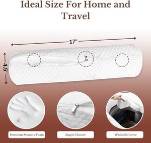 Rayon cổ CuộN gối cho sleeping2 gói bộ nhớ bọt tăng cường cổ tử cung vòng gối cho supportcylinder Ống gối giường - Product Image 4