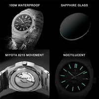 Montre CADISEN pour homme, montre automatique pour homme, mouvement japonais, cristal saphir, cadran de 40 mm, étanche 5 ATM, montres-bracelets C8200 Reloj