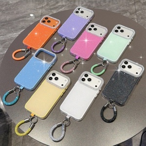 เคสโทรศัพท์สีนีออนสุดฮิต ประดับกลิตเตอร์ สายคล้องวิบวับ สำหรับสาวๆ  ฝาหลังมือถือ iPhone 11-17 Pro Max ขายส่งจากโรงงาน - Product Image 5