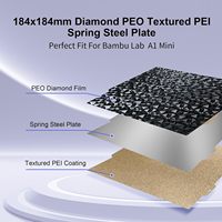 Aksesoris Printer 3D Logo/Ukuran yang Dapat Disesuaikan Multi-Film 184*184mm Pelat Cetak PEI/PEO Dua Sisi untuk Bamboo A1 Mini
