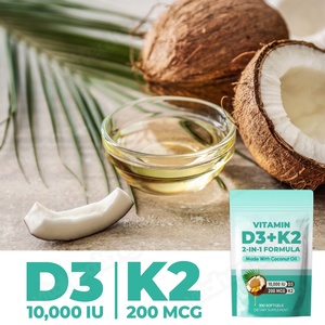 Vitahealthy OEM/ODM Suplemento Orgánico de Vitamina D3+K2 <span class=keywords><strong>en</strong></span> Cápsulas Blandas, Fórmula 2 <span class=keywords><strong>en</strong></span> 1 con Aceite de Coco para el Bienestar Físico, Cápsulas Blandas de D3+K2 - Product Image 2