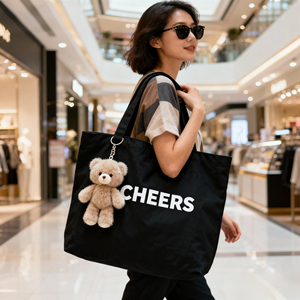 대형 사이즈 코튼 캔버스 토트백 여성용 맞춤 로고 주말 파티 해변 쇼핑 선물 패션 스타일 믹스 컬러 홍보용 - Product Image 3