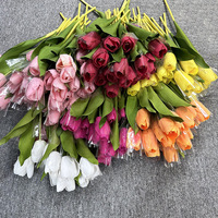 Fleurs de tulipes artificielles en latex de haute qualité PPS, toucher réel, douces, 35 cm, pour la décoration de la maison, de la table et des mariages