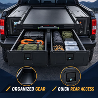 Système de tiroirs pour benne de pick-up, double tiroir, organisateur de cargaison, rangement d'outils, pour tout-terrain, overlanding et camping