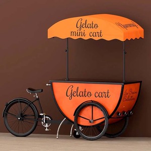 Outdoor Custom Orange <strong>Candy</strong> <strong>Cart</strong> Metal Detachable Food <strong>Cart</strong> <strong>Candy</strong> Bar <strong>Cart</strong> with Led Sign - Product Image 2