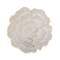 Sets de table créatifs en forme de pivoine pour table à manger, sets de table en vinyle pressé métallisé, sets de table pour décorations de table de fête