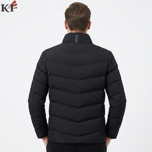 KEVEN IMPEX <b>Men's</b> Reversible Puffer Jacket Wool Shell Cotton Filling 100% Silk Windproof Breathable Eco-Friendly Stand Front - Product Image 2