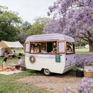 Fully Equipped Electric Fiberglass Stainless Steel Rust Resistant Multifunctional Mobile Food Trailer Customized Color Size Food - Product Image 1