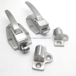 Stainless steel door catches latches Adjustable Latch Spring Loaded Walk In Freezer Cooler Door Handle Grip Hardware