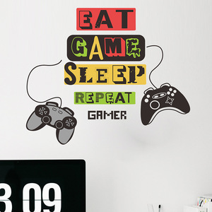Home Decoration Self Adhesive Pvc Eat Sleep <strong>Gaming</strong> Zone Wall <strong>Sticker</strong> - Product Image 4