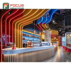 Exhibidor de Café Profesional, Estante Alto Abierto, Madera Mate, Exhibidor de Mercancía para Cafetería - Product Image 6