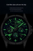 Offre Spéciale OEM ODM mode montre phase de lune 916 Sky Dial montre de sport chronographe étanche montre à quartz en cuir pour hommes Reloj hombres