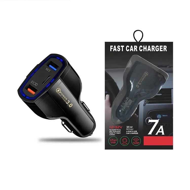 5V 3.5A Car Charger USB C Fast Charge for Apple & Android Devices