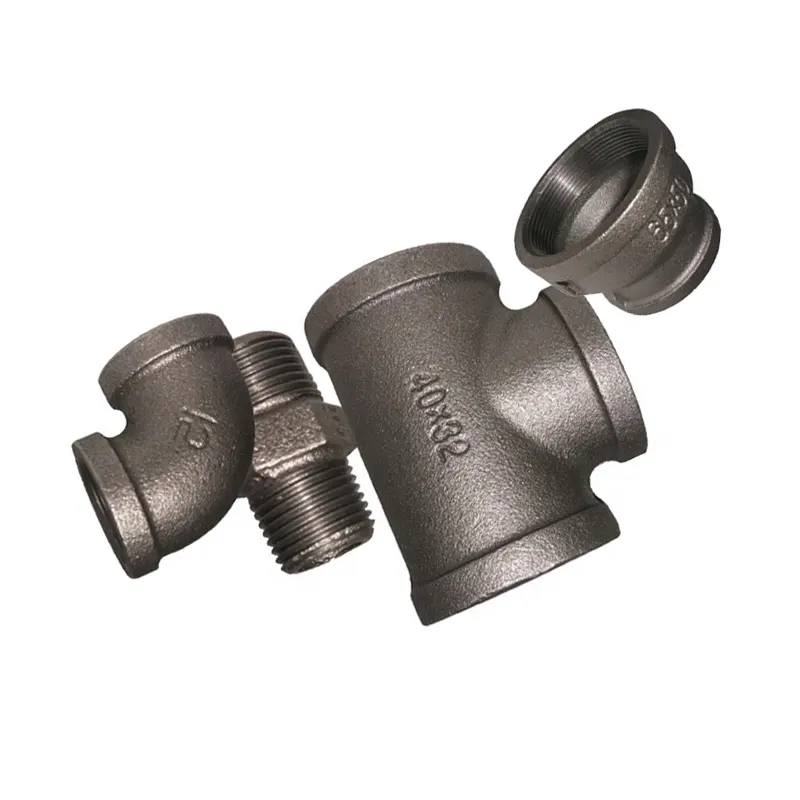 UL FM Fire Fighting System Plumbing Black Galvanized Iron Fitting Threaded Malleable Iron Pipe Fittings Cast Iron Fitting