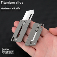Porte-clés portatif de mini couteau léger de décompression adulte mécanique d'alliage de titane d'Edc avec la lame d'acier inoxydable extérieure