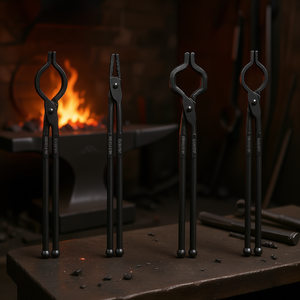 Ensemble de pinces de forgeron 18 pouces en acier au carbone, pinces de forge en acier A3, rivets, pince à vis en V, pince à mâchoires de loup pour débutants et experts - Product Image 2