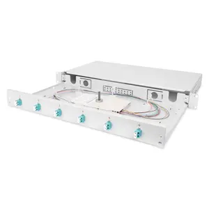 12 Cores Fiber Splice Box Fiber Optic Termination Box Fully Assembled With 6x LC/SC/ST Duplex OM3 Couplers+Pigtails+Cassette