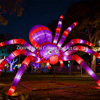 Maßgefertigte Große Festival-Laternen Halloween LED-Spinnen-Laternen Dekorative Oster-Themen Wasserdichte Garten-Event-Seiden-Laternen