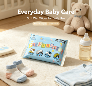 Salviette Umidificate Portatili per Neonati con Design Smurfs, 10 Pezzi, Salviette all'Acqua Pura per la Cura Quotidiana del Bambino, 6 Confezioni per Bundle - Product Image 2