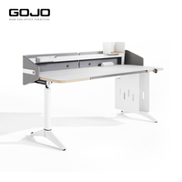 Bureau debout ergonomique en bois, quatre moteurs, design dorsal, hauteur réglable, modulaire, extensible, mobilier de bureau