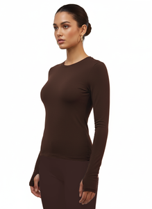 <span class=keywords><strong>Camisetas</strong></span> de Manga Larga para <span class=keywords><strong>Mujer</strong></span>, con Logotipo Personalizado, <span class=keywords><strong>Segunda</strong></span> <span class=keywords><strong>Piel</strong></span>, Suaves como la Nube, de Nailon 66, Ligeras, Elásticas en Cuatro Direcciones, con Compresión y Abertura para el Pulgar - Product Image 4