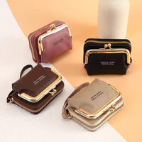 Dompet Selempang Wanita Kulit PU Tas Ponsel Dompet Kecil Resleting Tempat Kartu Dompet Wanita Modis dengan Tali