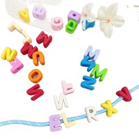 Nouvelles lettres anglaises en acrylique à grand trou, à trou droit, pour DIY, breloques fantaisie, pour sacs, pendentifs de clés de voiture, matériel de création