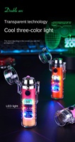 Mini lampe torche LED multifonctionnelle étanche rechargeable, briquet électrique numérique unique pour camping avec porte-clés et chargement USB