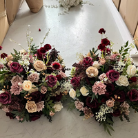 Bouquet de fleurs rétro haut de gamme pour mariage, centre de table d'automne, 60 cm, décoration d'événements, fleurs en soie