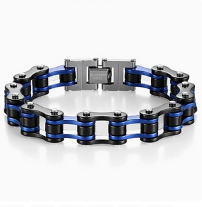 Pulsera de Moda en Oferta, Estilo Rock Moderno, Pulsera de Acero de Titanio con Cadena de Motocicleta Individualista para Hombre - Product Image 1