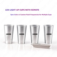 Gobelet lumineux personnalisé en plastique avec logo, changement de couleur synchronisé par télécommande