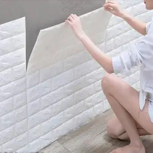 Kabuğu ve sopa 3D duvar panelleri iç duvar dekor, beyaz tuğla duvar kağıdı